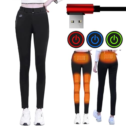 Heated Pants for Women, Heated Leggings Women, Heated Snow Hiking Pants, Winter Softshell Outdoor Trousers2