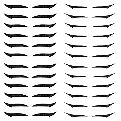 24 Pairs Reusable Adhesive Eyeliner Stickers for Eyes Waterproof Glitter Eyelid Line Stick for Women Double Eyelid Tape Invisible Self-Adhesive Eye Line Strip Sticker Eye Makeup Tool, Black