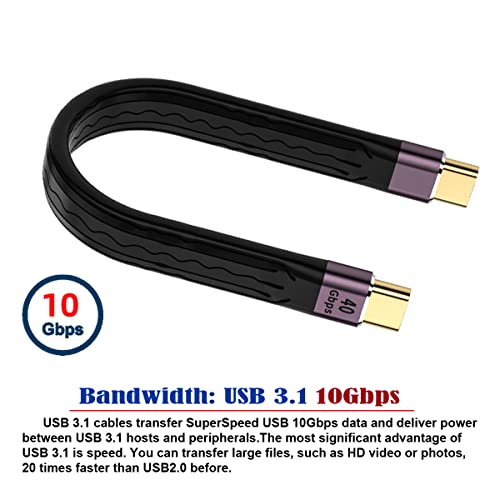 CY Type-C USB-C Male to Male USB4 40Gbps 100W 8K Flat Slim FPC Data Cable 13cm for Laptop Phone B0C3V58HTJ - Image 2