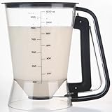 GAGAQI Dispensador de masa para panqueques de 5 tazas con mango resistente, separador de masa para panqueques, cupcakes, gofres, mezcla de magdalenas, dispensador de masa para pasteles y crepes, con