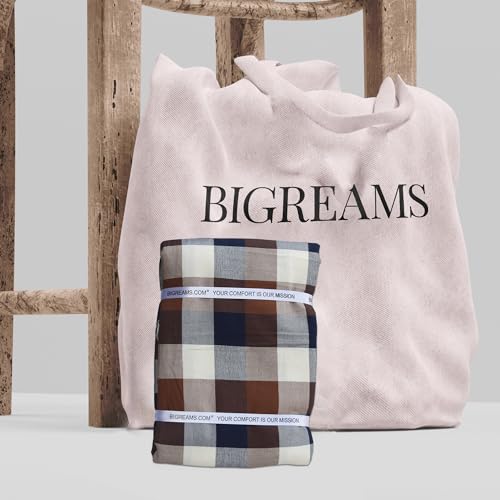 Image of BIGREAMS Premium 100% Cotton Checkered Unstitched Shirt Fabric For Men's - 0% Color Fade, Summer Shirt Piece, Breathable Fabric, 150 CM WIDE