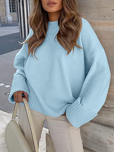 ANRABESS Women's Oversized Sweaters 2025 Long Sleeve Fuzzy Knit Casual Chunky Pullover Sweater Fall Outfits Clothes