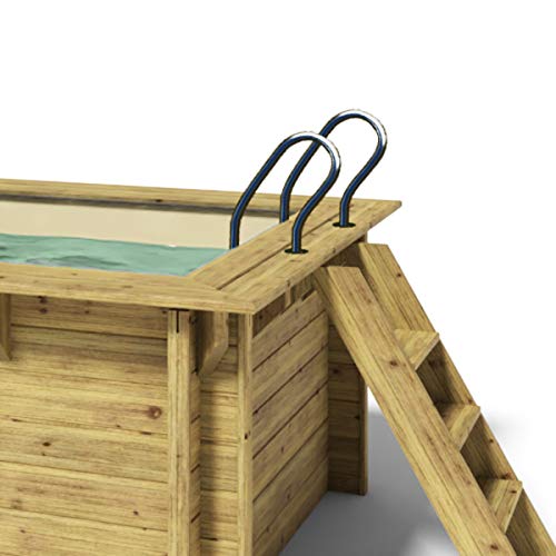 Paradies Pool® Holzpool Lulu Einzelbecken inkl. Zubehör, Edelstahlleiter Tiefbecken, Folie Sand mit 0,8mm Stärke… – Bild 5