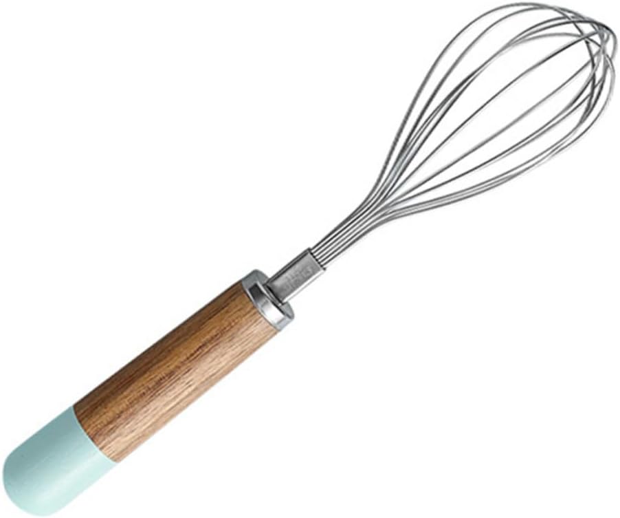 1pc Hand Crank Whisk Kitchen Whisk Stainless Steel Metal Egg Whisk Beater Hand Push Whisk Egg Beaters Hand Small Number Balloons Appliance Manual Beat Eggs Whip Wooden