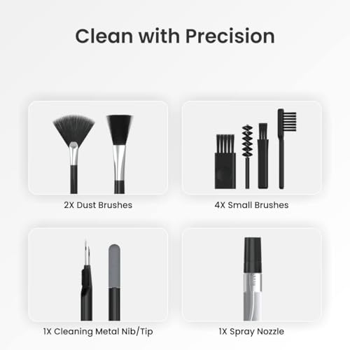 Image of Amazon Basics Clean N 19-in-1 Smart Gadget Cleaning Kit | Multi-Device Cleaner for Smartphones, Laptops, Tablets, Earbuds & Keyboards | Compact All-in-One Electronic Cleaning Tool (White)