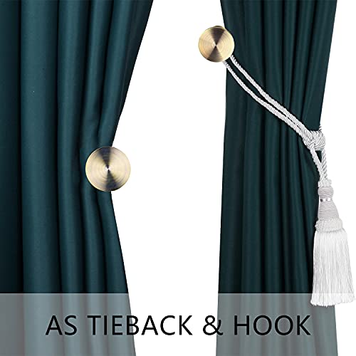 Bel Avenir 2 Pack Curtain Holdbacks Metal Round Medallion Drapery Tiebacks Wall Hooks Modern Simple Style Home Decor With 2Pcs Screws (Bronze) #TOP2