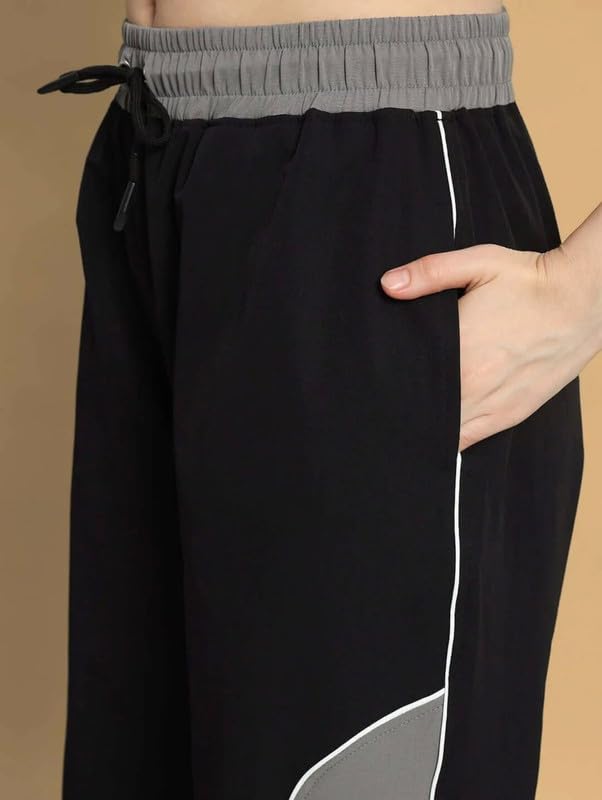 Image of Imsa Moda Women's Polycotton Straight Fit Track Pant | Gym Trackpants & Activewear Trouser | Casual Sports Lower for Gym, Yoga