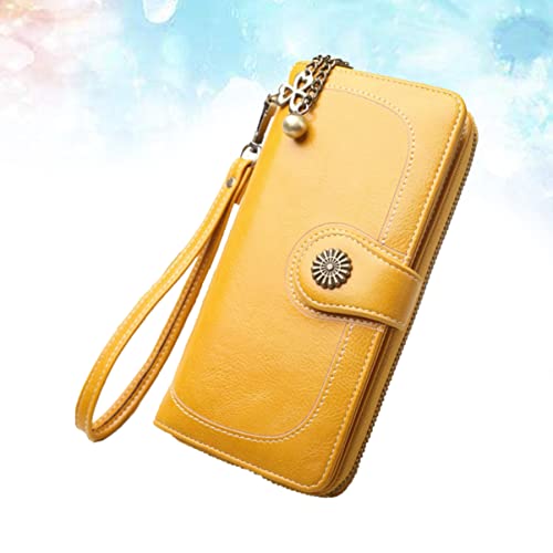 Fashion Wallet Multi-function Zipper Purse for Women Triple-folded Clutch Multi-card Slots Yellow Premium Pu Handbag for Everyday Use4