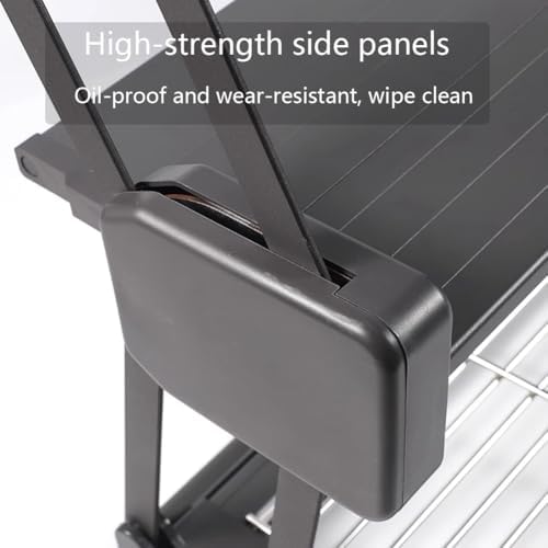 Two-Tier Pull Down Shelf - Space-Saving Folding Storage Rack for Kitchen Pantry, Cabinet Organizer, Adjustable Height, Easy Installation, Maximize Storage Space