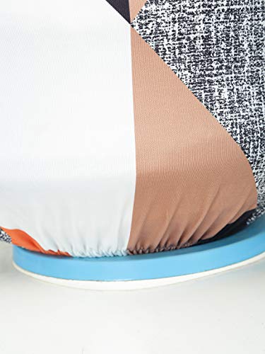 Image of Cortina Printed Water Can Cover | Bottle Protector | Polyester Material | Elastic Closure | Machine Wash | Enviro Friendly | Digitally Printed | 45cm x 42cm x 43cm | 20 Lts | 2Pc | Navy Blue & Orange