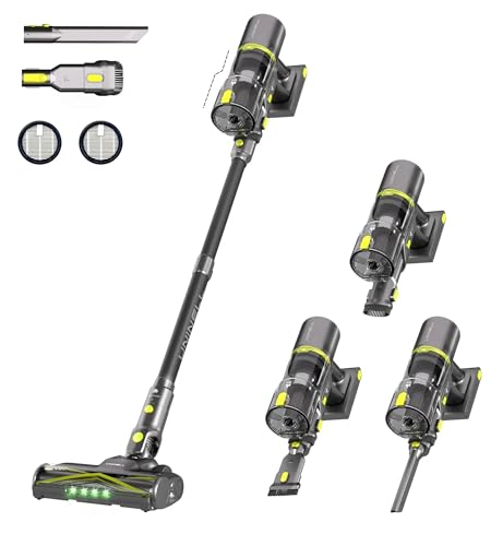 UNINELL HOME Akku Staubsauger 50000Pa/580W/70Min Upgrade (Grau und Schwarz)