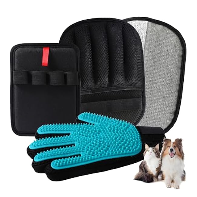Pet Hair Removal Glove-Cats Dogs Grooming Gloves Reusable Pet Hair Remover Tool for Clothing,Couch, Furniture, Car Seat,Carpet, Upgrade Efficient Cat Hair Remover Gloves-3 PCS-7NAiOnwv
