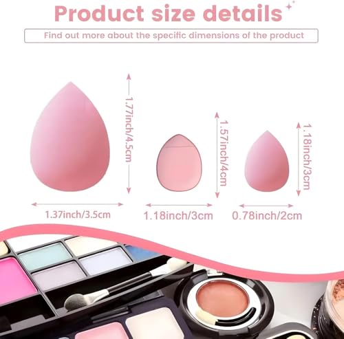 Image of 14 Pcs Makeup Sponges Set With Storage Case, Latex Free Flawless Soft Setting, Beauty Blender Sponge Suitable for Liquid, Cream and Powder - Multicolored