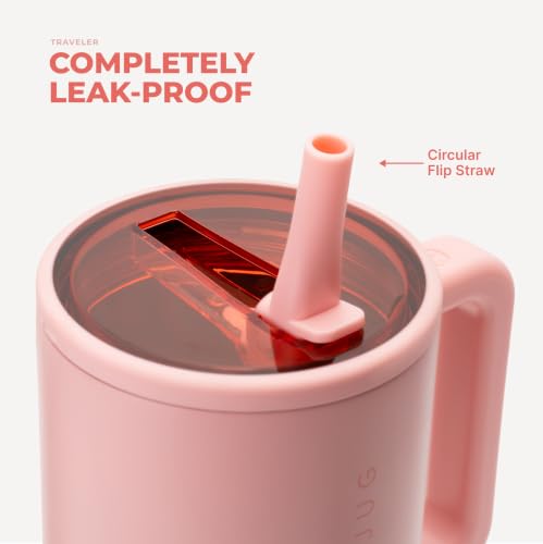 Image of HydroJug Traveler 32oz, Insulated Tumbler with Handle & Straw, Tulip
