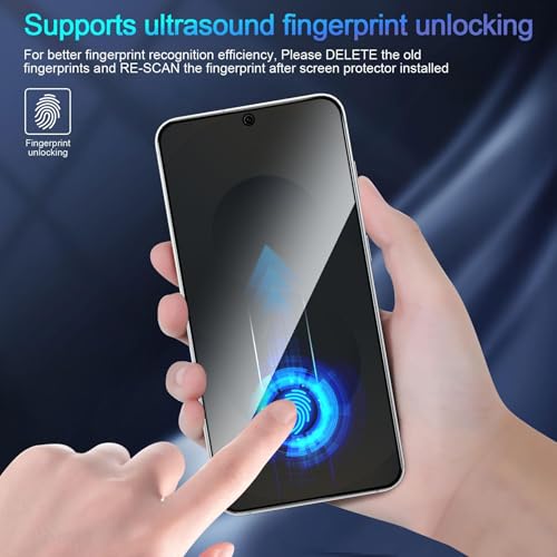 Image of Casecandy - [Pack 2 Privacy Tempered Glass Screen Protector for Samsung S24 Plus /Samsung S25 Plus | Privacy Tempered Glass Guard Samsung S24+ /S25+ - HD /Fingerprint Working