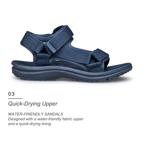 Image of vibdiv Boys Girls Sandals Open-Toe Summer Outdoor Unisex Child Sport Sandals Athletic Lightweight(Toddler /Little Kid /Big Kid)