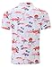 uideazone Mens Golf Shirt 3D Flamingo Printed Polo Shirts Dry Fit Golf Short Sleeve Casual Hawaiian Performance Polo Tops