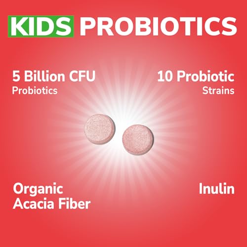 Kids Probiotics Chewable, 5 Billion CFU, 10 Probiotic Strains, Ages 4+ | with Prebiotics, Support Digestive & Immune Health, Shelf Stable, No Gluten or Dairy, Strawberry Flavor, 30 Count - image 6