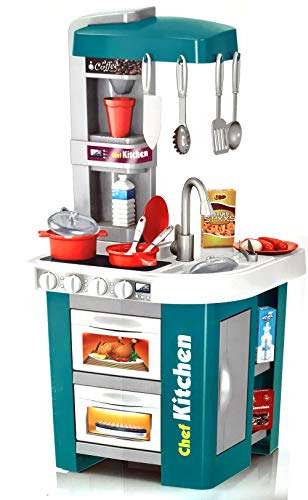 Preisvergleich Produktbild Brigamo Große Spielküche, Kinderküche mit funktionierenden Herdplatten und Wasserhahn