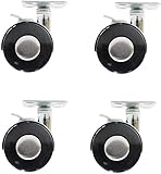 WWJ 4 Ruedas Negras para Muebles, Ruedas universales, con Fr