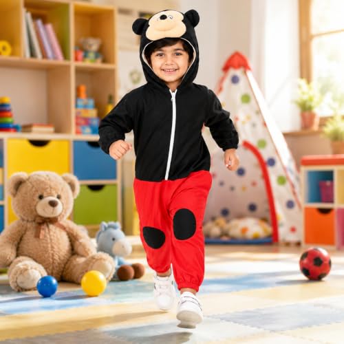 Image of Raj Costume Animal Fancy Dress Costume for Boys & Girls | Hooded Full Body Wildlife Zoo Animal Jumpsuit | Soft Costume for School Function, Fancy Dress, Halloween, Birthday, Cosplay & Role Play