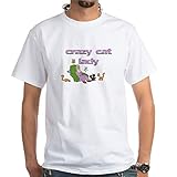 CafePress Crazy Old Cat Lady White T Shirt 100% Cotton T-Shirt, White