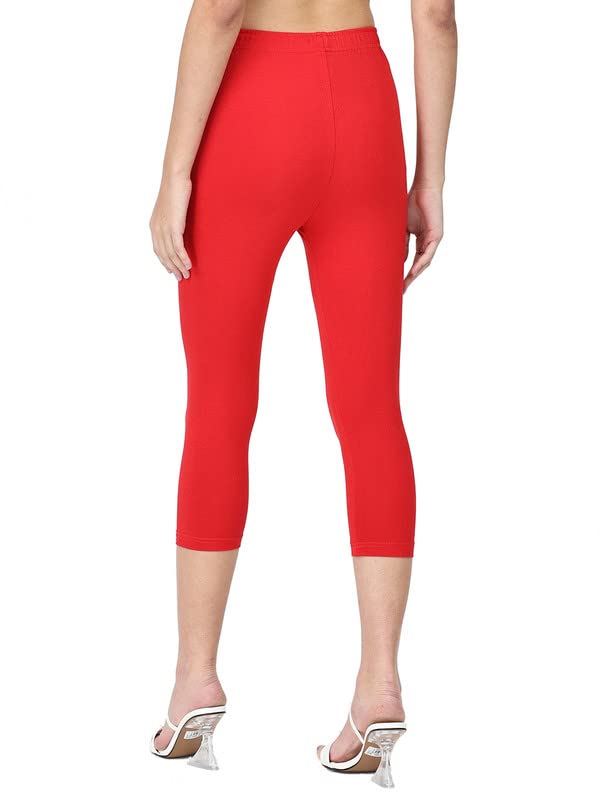 Image of Robinbosky Premium Stretchable Cotton Capri Legging for Women | Suitable for Formal wear & Casual wear | High-End Elastic Makes. The Leggings Squat Proof and Durable for Travel, Yoga, & Workout.