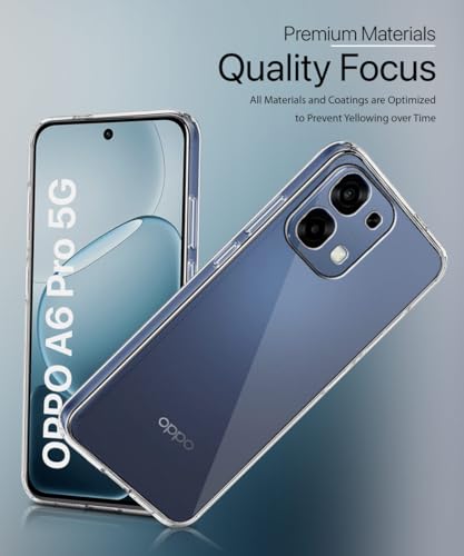 Image of WOW IMAGINE Transparent Back Cover Case for Oppo A6 Pro 5G | Raised Bumps for Full Device & Camera Protection Shockproof TPU Silicone Back Case Mobile Cover - Transparent