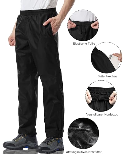 Coutyuyi Waterproof Trousers Mens Overtrousers Lightweight, Breathable Windproof,Waterproof Work Trousers Outdoor rain Pants - Image 4