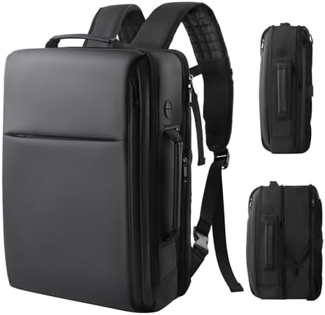 Men's Rucksack, Business Backpack, Expandable to Twice. Business Bag, Thin, 17.3 Inches, PC Backpack, Waterproof, 3-Way Bag, Business, Expandable Gusset, Rucksack, Large Capacity, A4 Storage, High