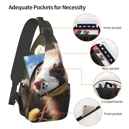 Bolso cruzado de pecho para hombre, mochila tipo sling miniatura 4