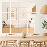 Harbour Housewares Auto-adhésif Miroirs Muraux en Verre - 30 x 40cm - 12x Grand Rectangula...