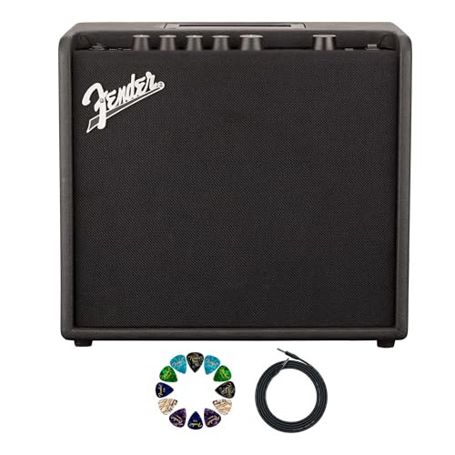 Fender Mustang LT25 Guitar Combo Amplifier Bundle with Cable and Austin Bazaar Exclusive 12-Pack...