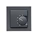 Produktbild Halmburger Raumthermostat RTR-5510 anthrazit + GIRA E2 1-fach Rahmen 021123, anthrazit + Abdeckung 55x55mm, Kontaktausführung Öffner für Fußbodenheizung Stellantriebe 230V stromlos geschlossen (NC)