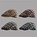 Vintage Plaid Newsboy Caps for Men Women Fashion Warm Berets Adjustable Flat Ivy Hat Driving Cabbie Hats Painter Hats(Coffee)