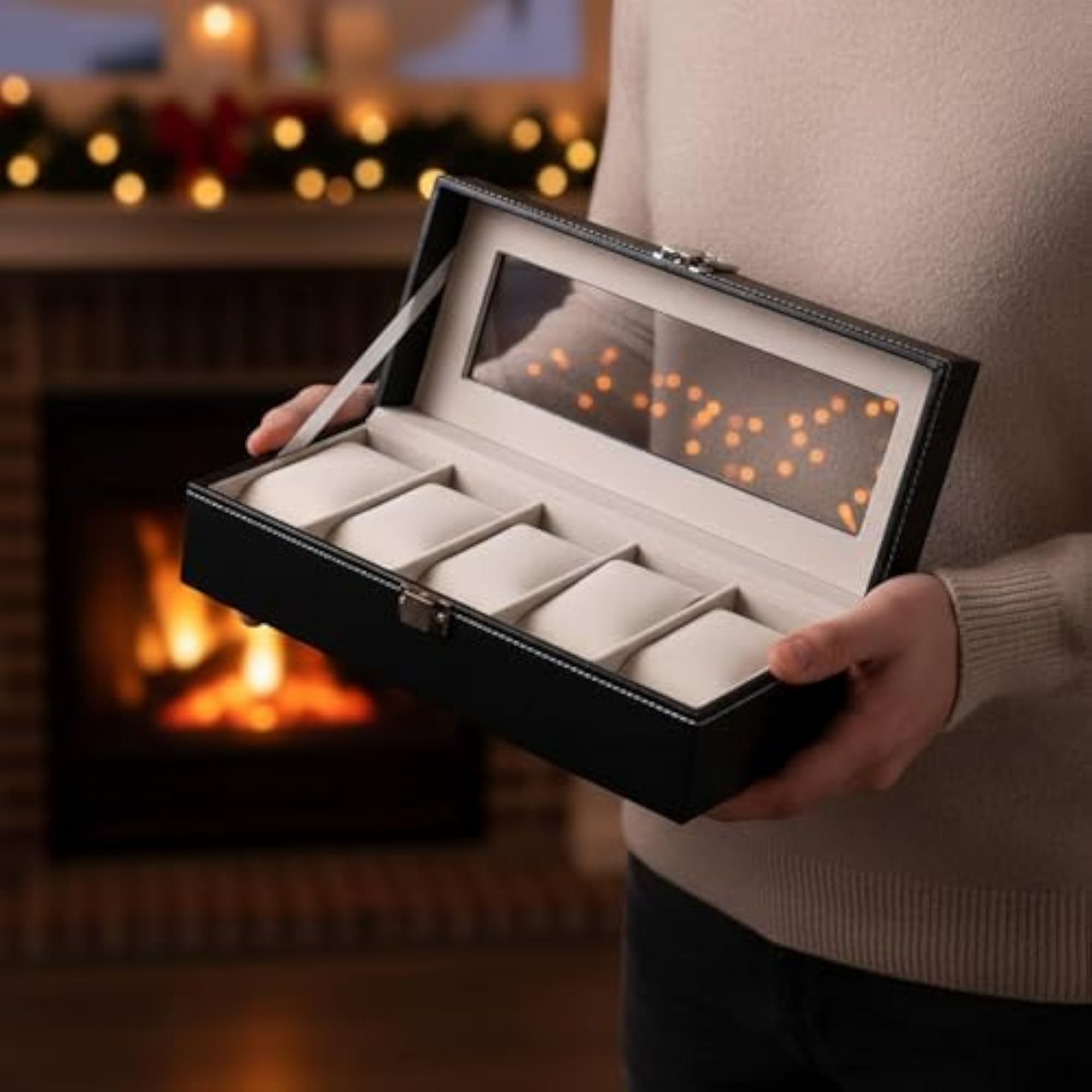 Transparent Window 10-Slot Watch Storage Box