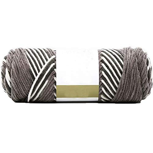 Image of Soft Cotton Crochet Yarn - Dark Gray, Rainbow Gradient - 100g /0.22lb - Super Soft, Warm - Ideal for Sweater, Bag, Hat, Scarf - DIY Knitting Yarn