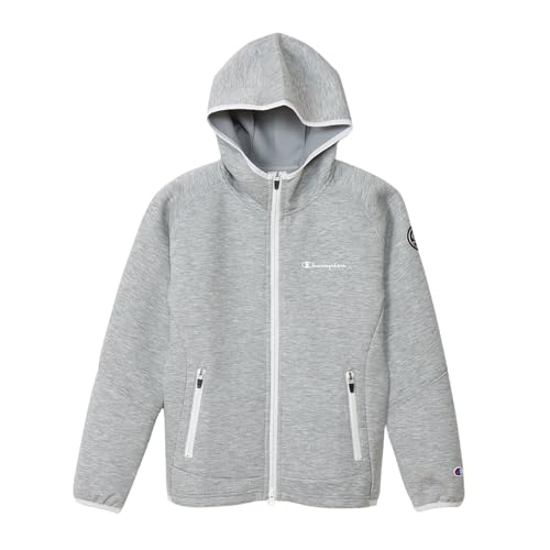 [チャンピオン] スウェット 長袖 丸首 撥水 スクリプトロゴ TECH WEAVE(R) 3LS ジップフーデッドスウェットシャツ CW-AG102 レディース オックスフォードグレー