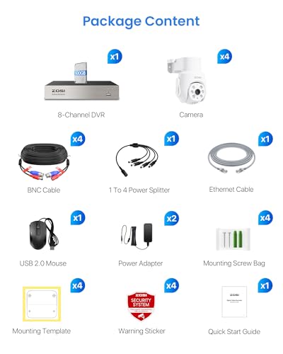 ZOSI 5MP Wired Security Camera System, 4pcs 1080p Pan/Tilt 360°View Cam - image 9