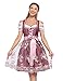 KOJOOIN Trachtenkleid Damen Dirndl Kurz mit Stickerei Exklusives Designer für Oktoberfest - DREI Teilig: Kleid, Bluse, Schürze Weinrot-Blumen 36