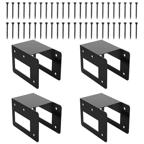 Lpoppcx Leñero Exterior | 4 Piezas Soporte Apilador De Troncos Para Chimenea - Organizador Apilable Recubierto en Polvo para Patio Jardín Porche