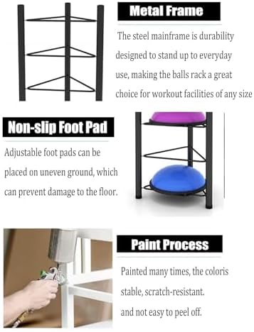 Balance Ball Storage Rack, Floor Stand Organizer for Home Gym - Perfect for Exercise Equipment Like Slam Balls, Medicine Balls, and More