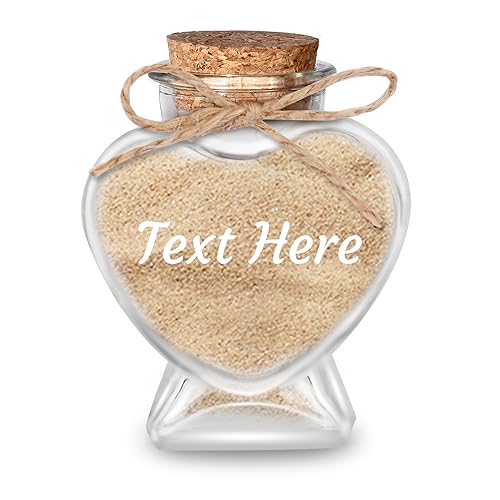 Personalized Custom Honeymoon Sand Keepsake Jar With Text Gift for Wedding Engagement Travel (sty1)