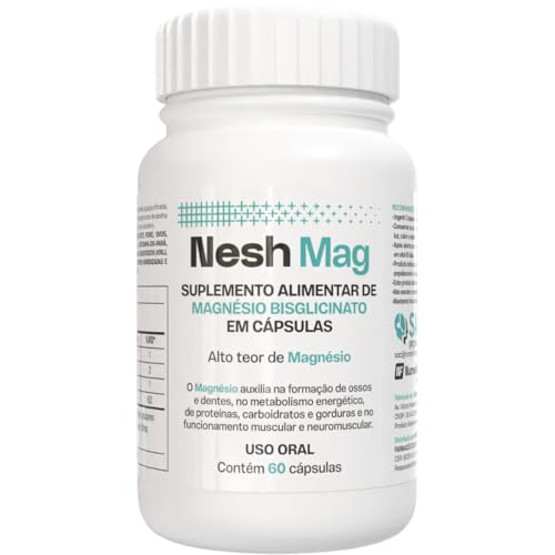 Nesh Mag Bisglicinato de Magnésio - 60 Cápsulas Softgel - Supleme...