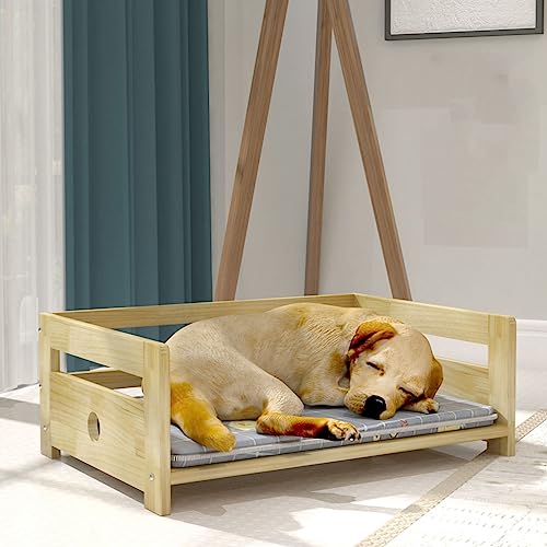 夏用 ペットベッド 犬ベッド 木製 クッション付き お洒落 寝台 休憩所 猫用 犬用 中大小型犬 ペットハウス 猫ベッド 子犬 ペットソファー ペット用寝床 丈夫 清潔 XL