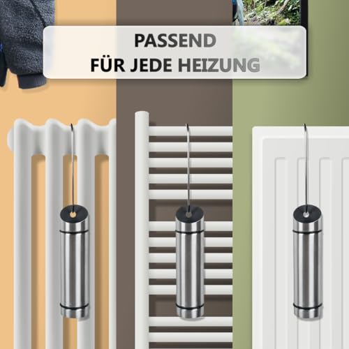 2er SET Luftbefeuchter Heizung Wasserverdunster für Heizkörper Edelstahl (Edelstahl, 2x)