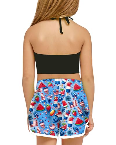 Image of Deerose Kids Hawaiian Swim Board Shorts Quick Dry Active Swim Trunk 5-14 Years