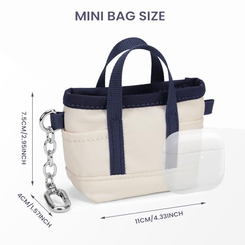 Image of Coin Purse Mini Tote Bag Keychain Small Change Purse Key Pouch Charm Pink Cute Makeup Bag Wallets Accessories for Handbags