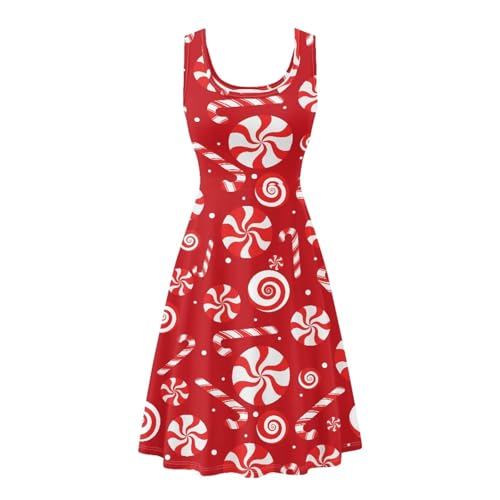 Image of Dreaweet Casual Sleeveless Dresses for Women Girls, Round Neck Tank Dresses with Pockets Summer Sundress Size XS-4XL