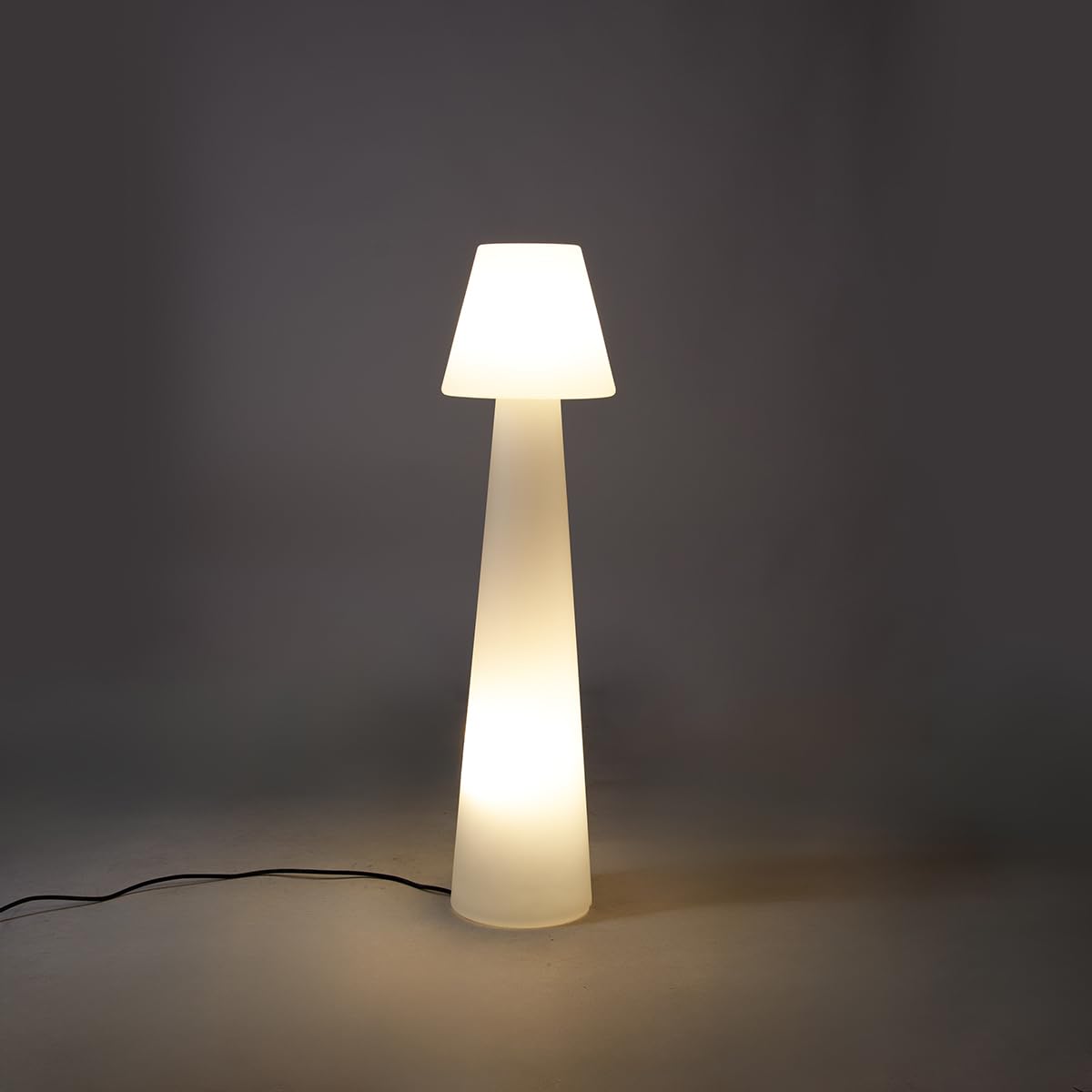 Qazqa Modern außen Stehleuchte, Stehlampe für den Garten - Katrijn - Weiß, max. 23W, Geeignet für LED, 110cm, IP44, Rund, 2-flammig
